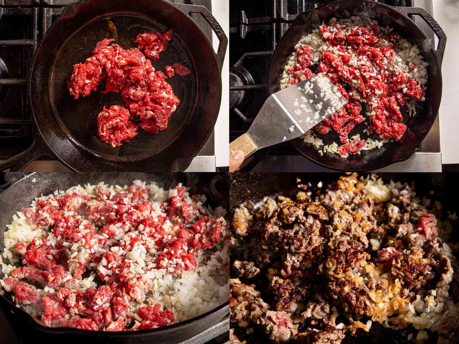 Step 3. sliced ribeye cooking collage