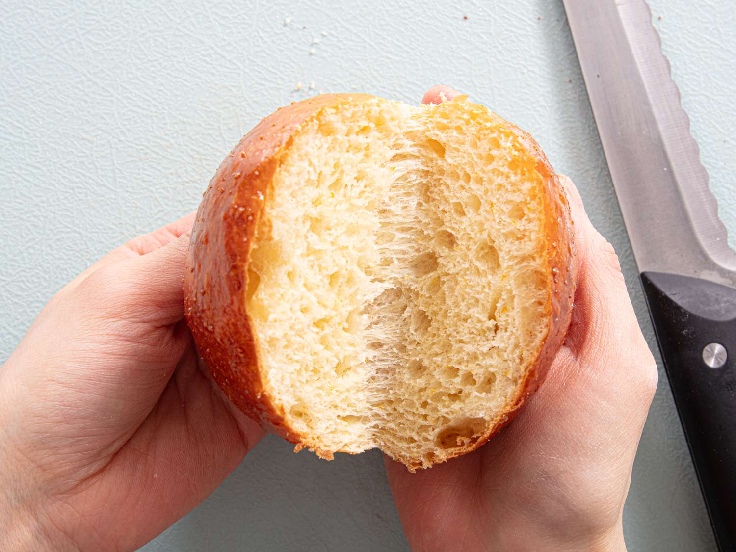 Maritozzi cut in half