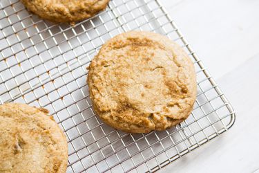 Brown sugar cookies on a cooling rack