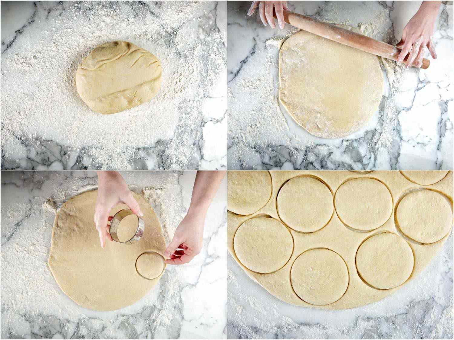 Rolling and cutting the doughnuts