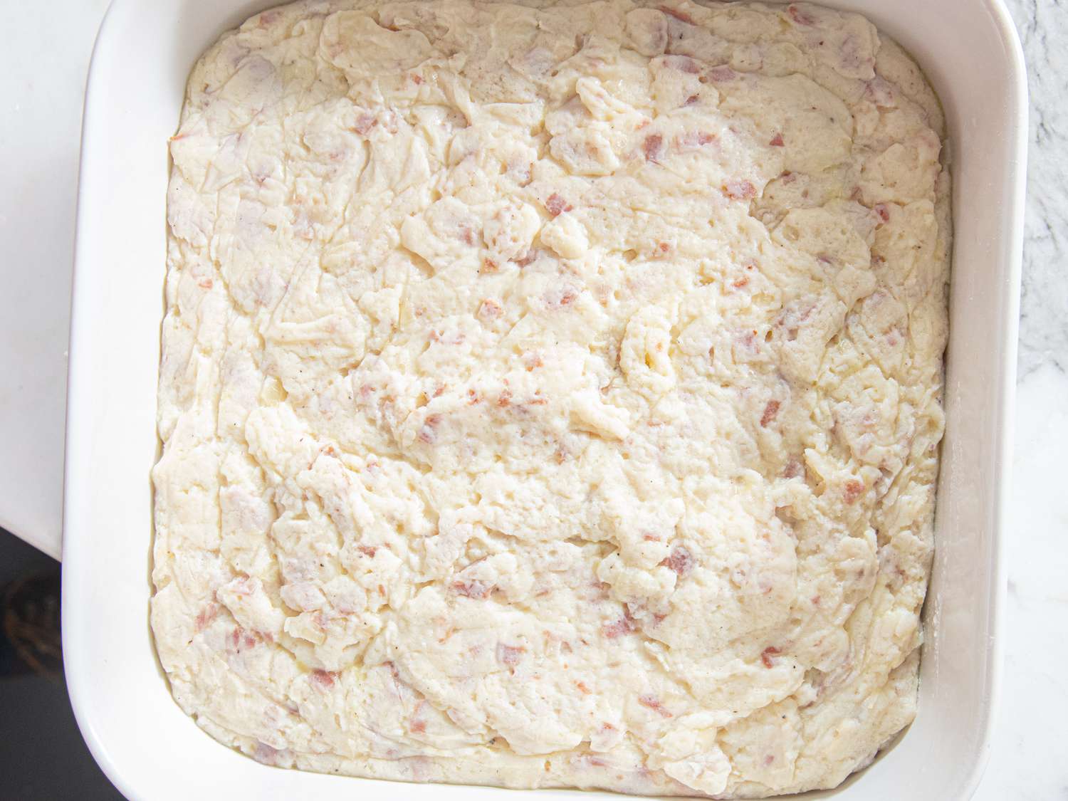 Overhead view of refrigerated mixture