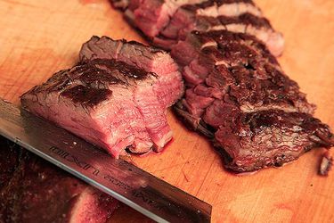 Cooked ribeye cap, also called spinalis dorsi or calotte. 