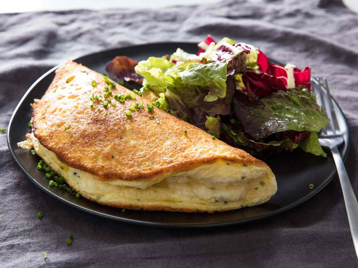 an omelette soufflé on a plate