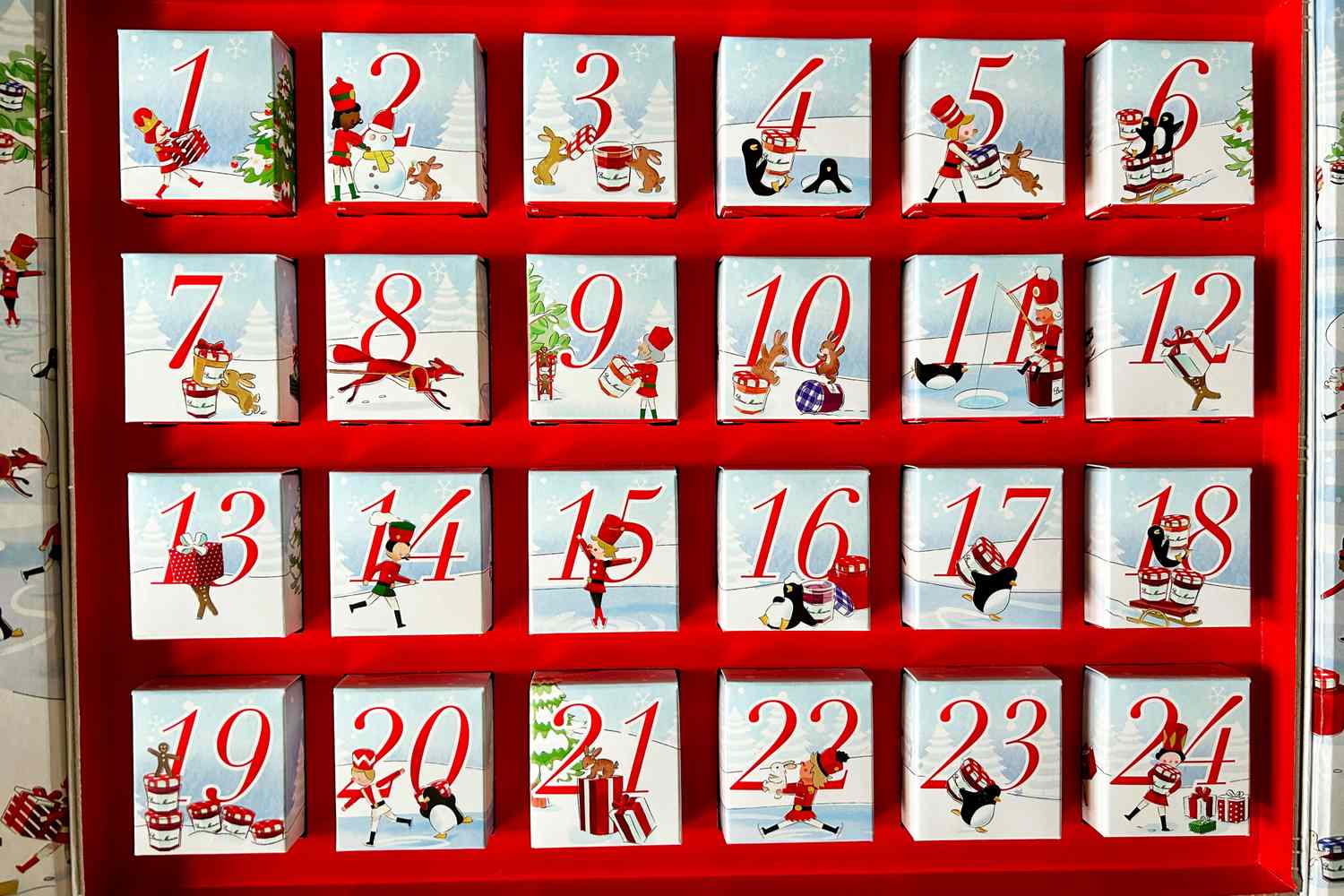 The calendar part of the Bonne Maman Advent calendar.