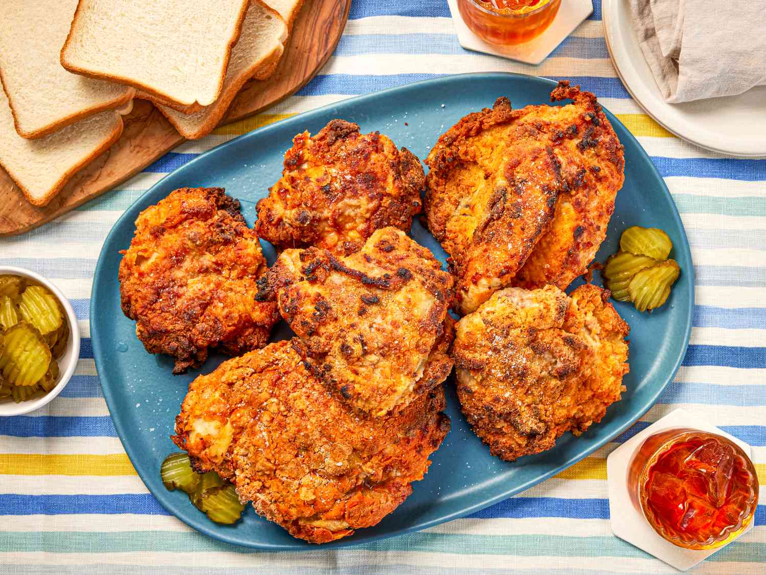 A platter of air-fryer Southern fried chicken