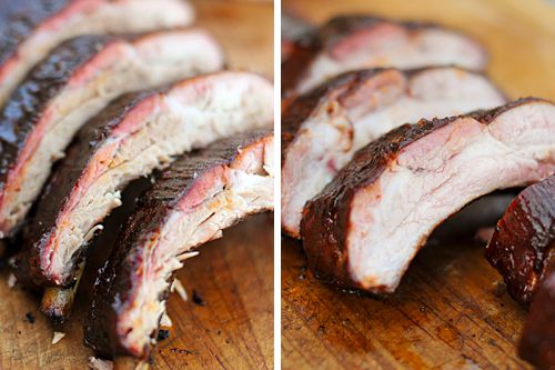 two closeup looks at sliced ribs