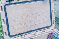 Inside of lid on the Canyon Coolers Pro 45 Quart Cooler