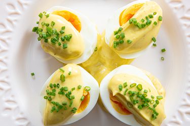 Overhead view of Oeufs Mayo 