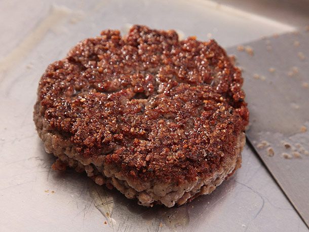cooked burger patty