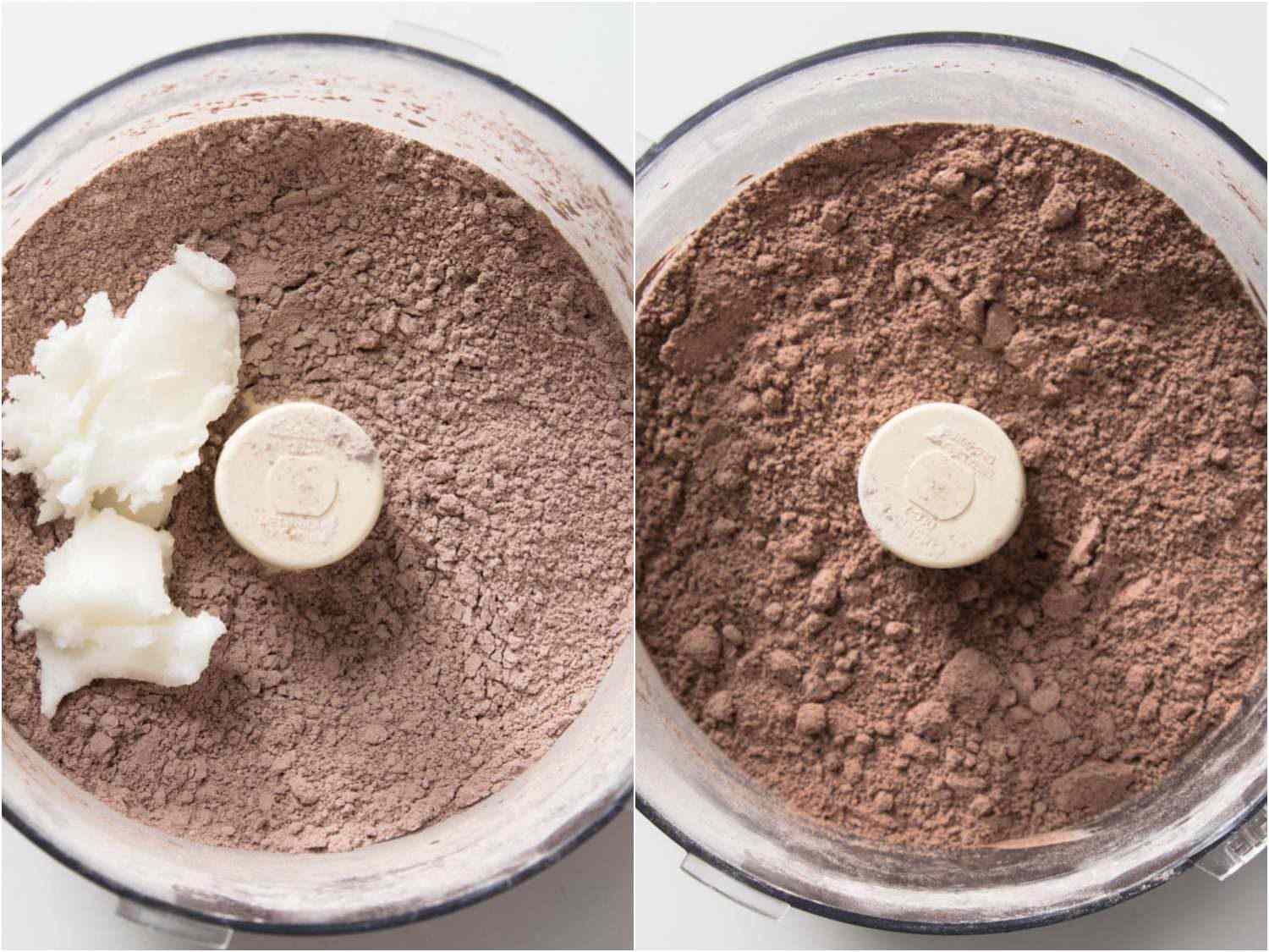 Processing coconut oil into brownie dry mix