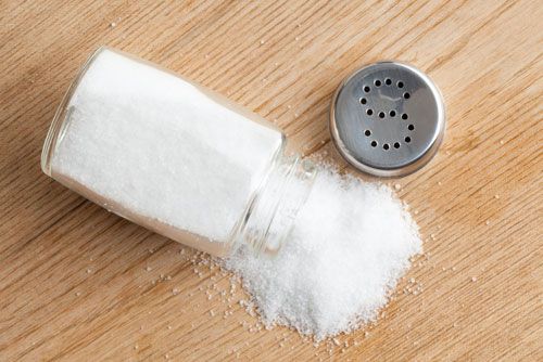 Salt spilling off of shaker