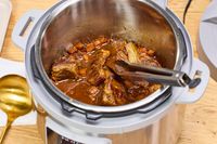 Braised meat and vegetables in the Instant Pot Duo Plus 8-Quart Multi-Use Pressure Cooker V4