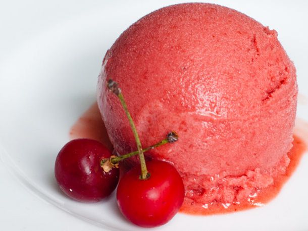cherry and lavender sorbet