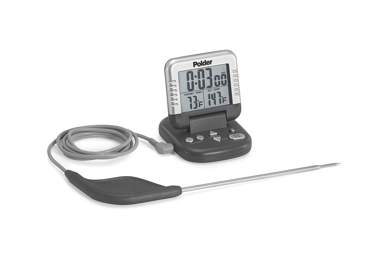 Polder Classic Combination Digital Leave-In Probe Programmable Meat Thermometer and Timer