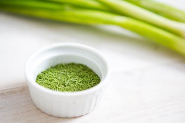 Scallion powder in ceramic ramekin