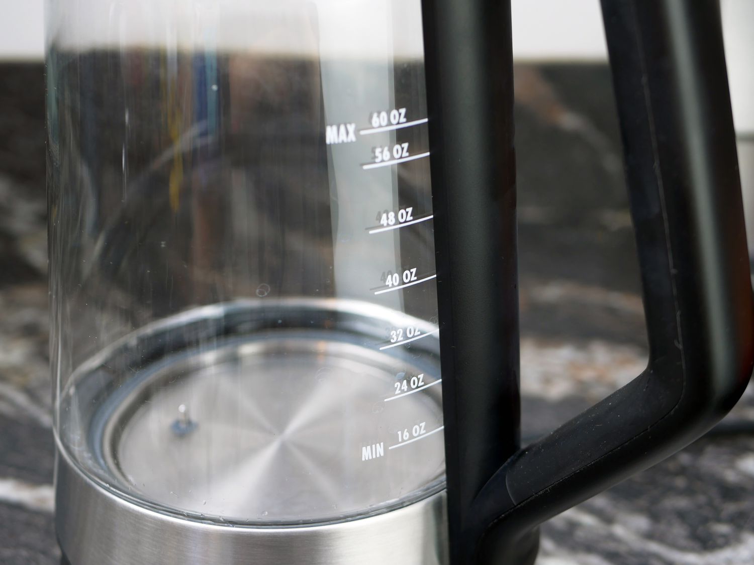 closeup of measurements on kettle