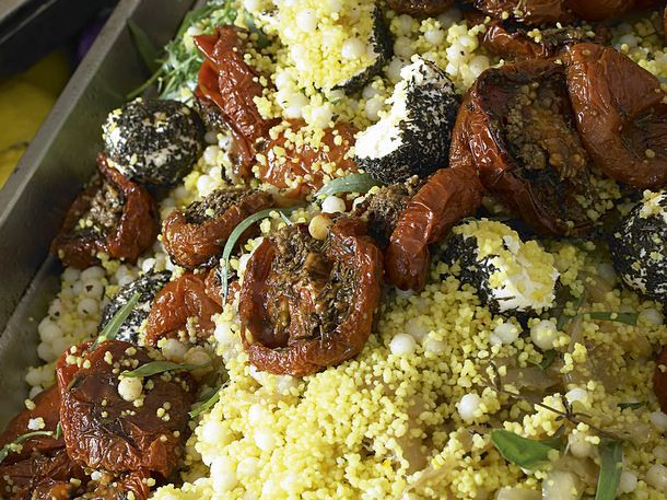 Couscous and Mograbiah with Oven-Dried Tomatoes