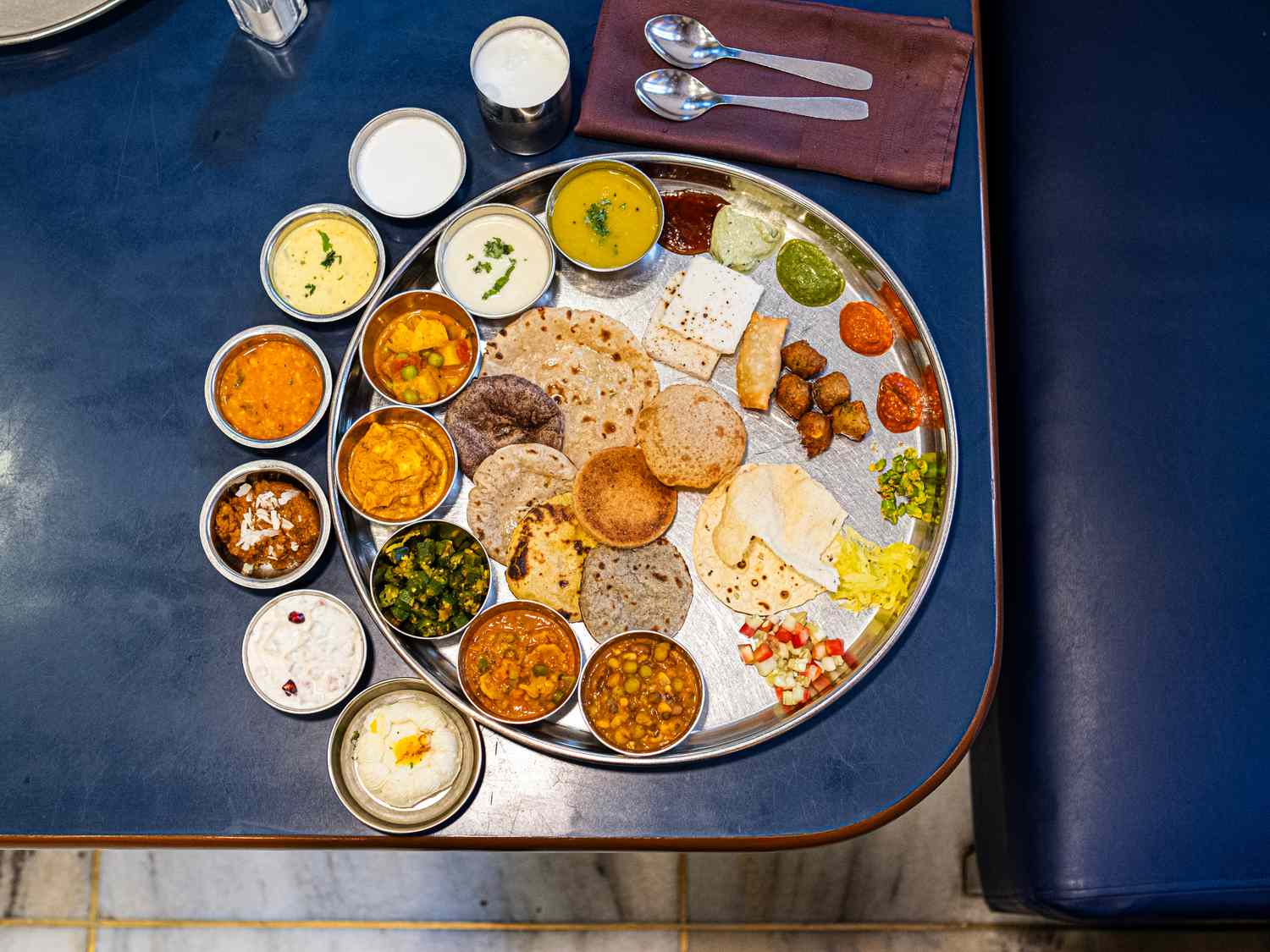 Overhead view of a table setting