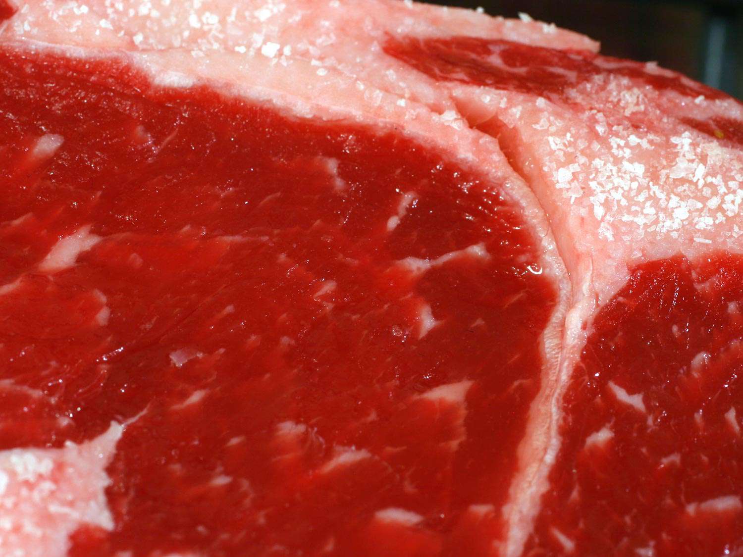 After 40 minutes, salt and liquid have been reabsorbed into the meat.