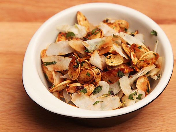 Pumpkin Seeds With Lemongrass, Chili, and Toasted Coconut