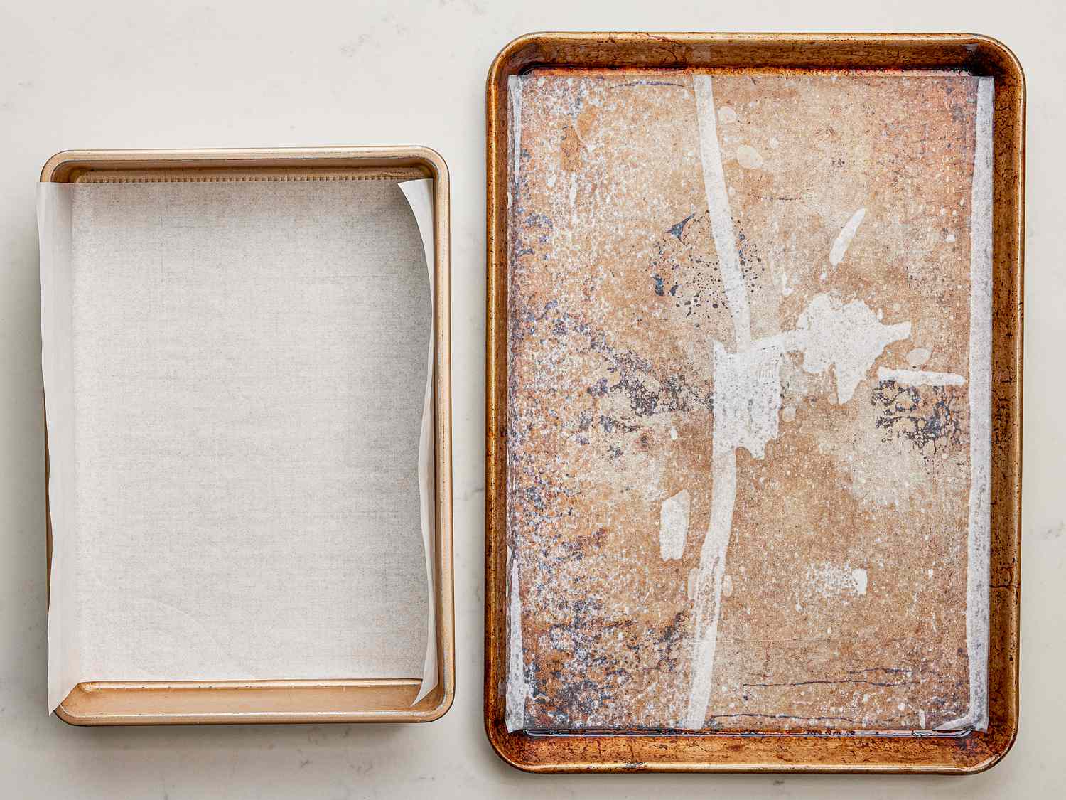 Overhead of lined parchment 