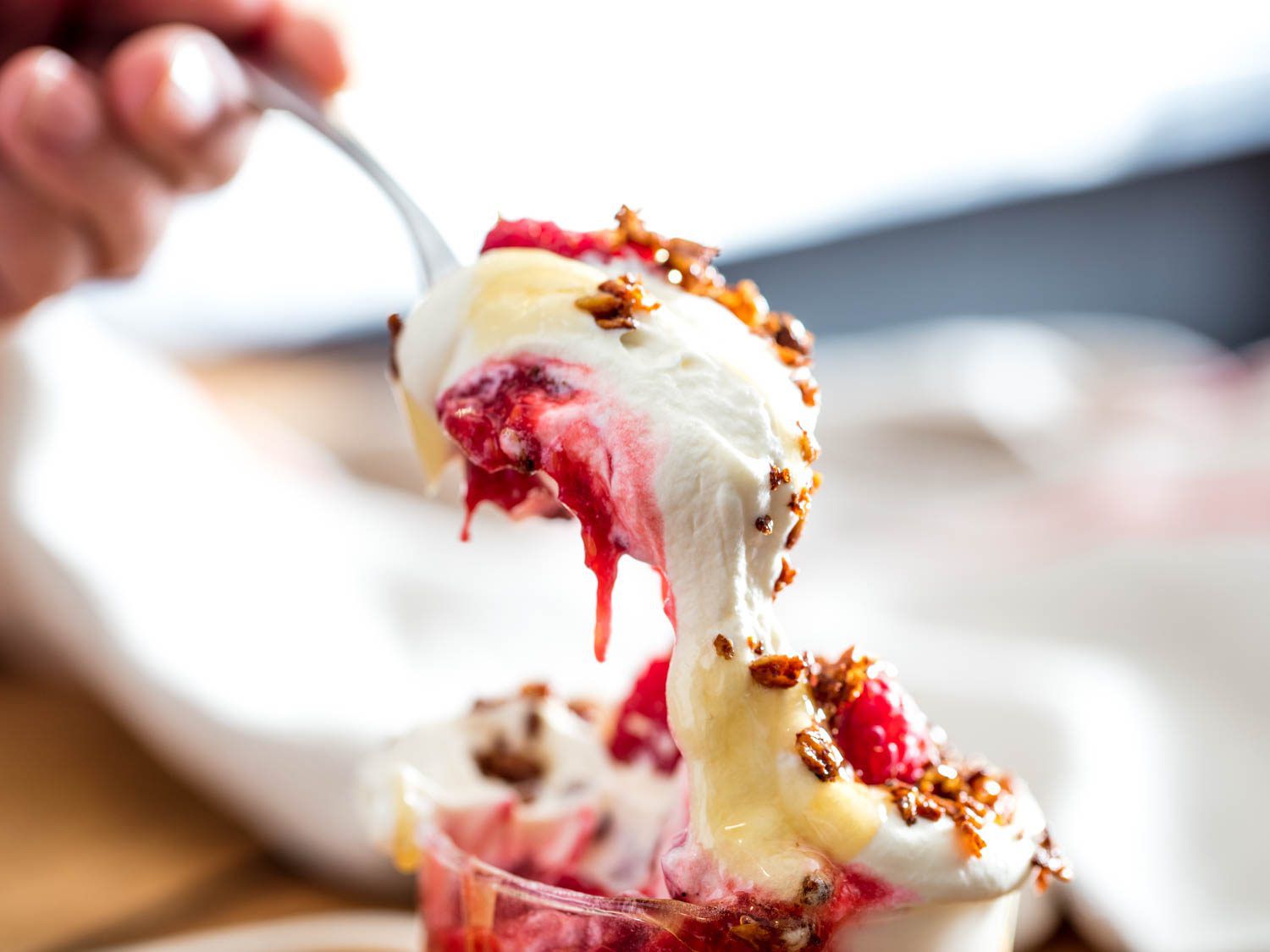 A loaded spoonful of Cranachan.