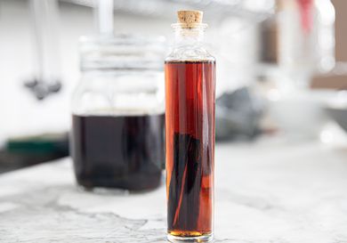 A single jar of vanilla extract 