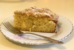 slice of almond olive oil cake