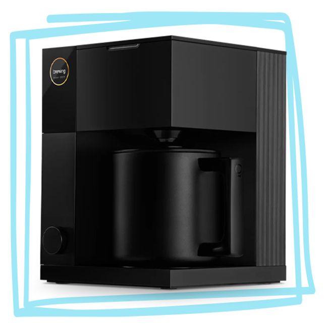 A black precision coffee maker with minimalist design