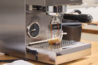 An espresso shot is made in the Profitec GO Single Boiler Espresso Machine
