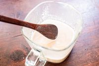 closeup of the nut milk in the carafe of the chefwave