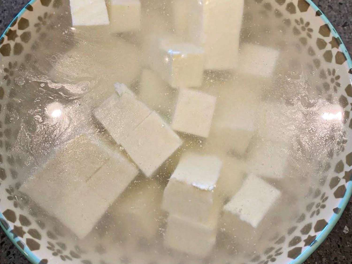 Overhead of paneer in bowl