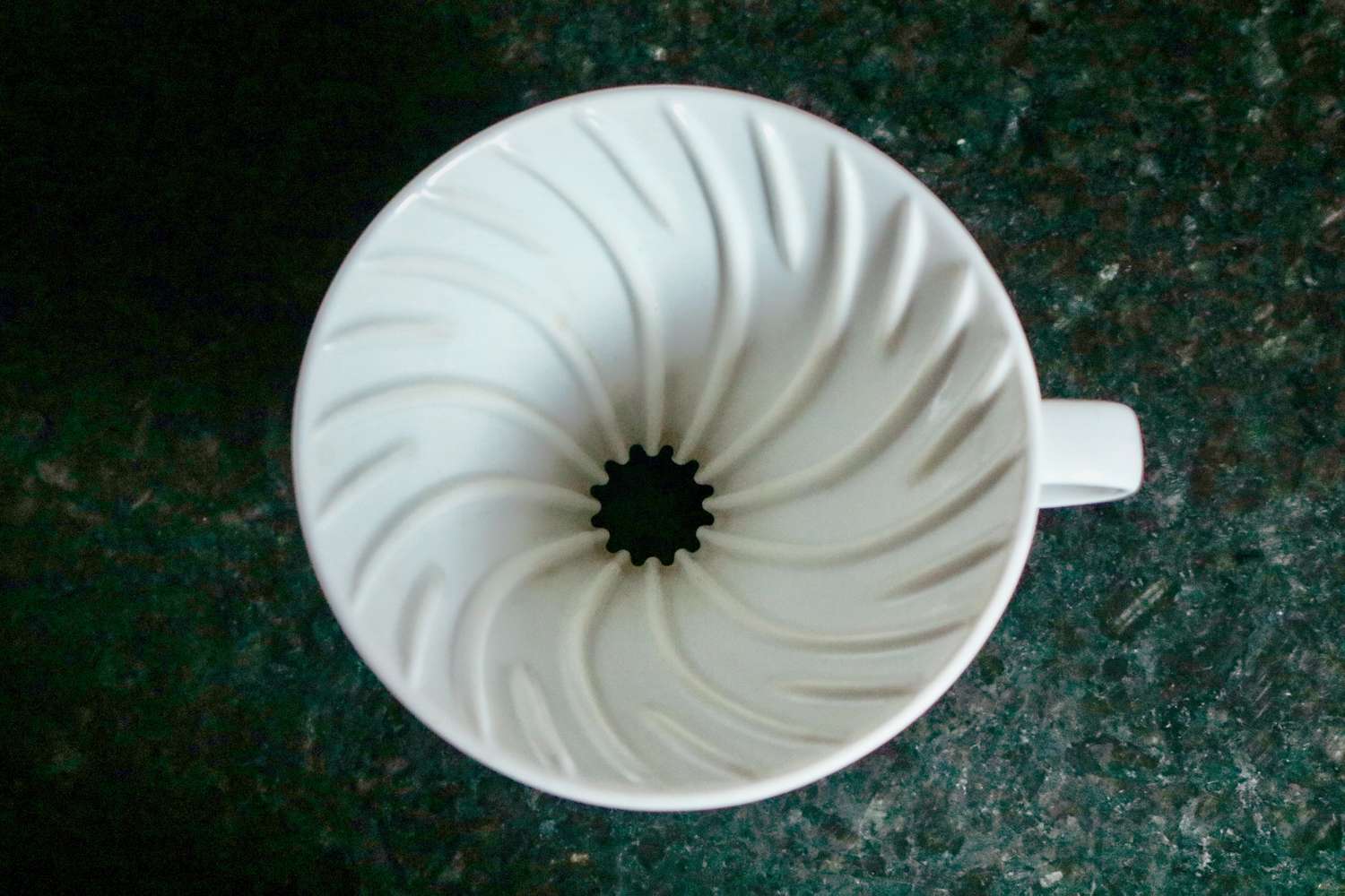 Hario V60 Ceramic Coffee Dripper Size 02 on a marble counter