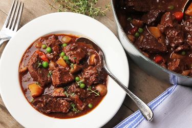 Bowl of beef stew for Serious Eats