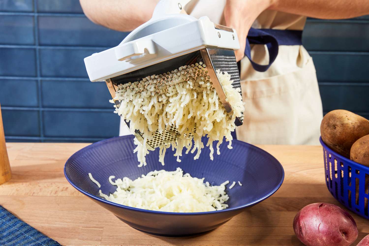 mashing potatoes in the norpro ricer