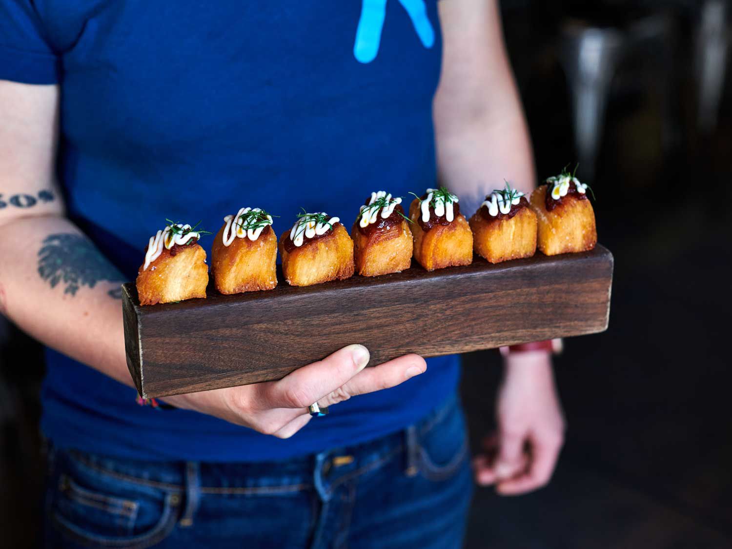 Salt cod fritters served at Ataula