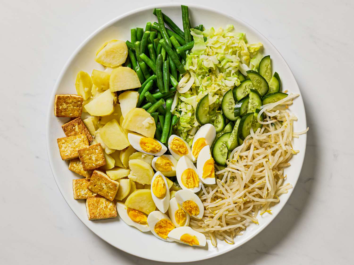 Overhead view of finished gado gado