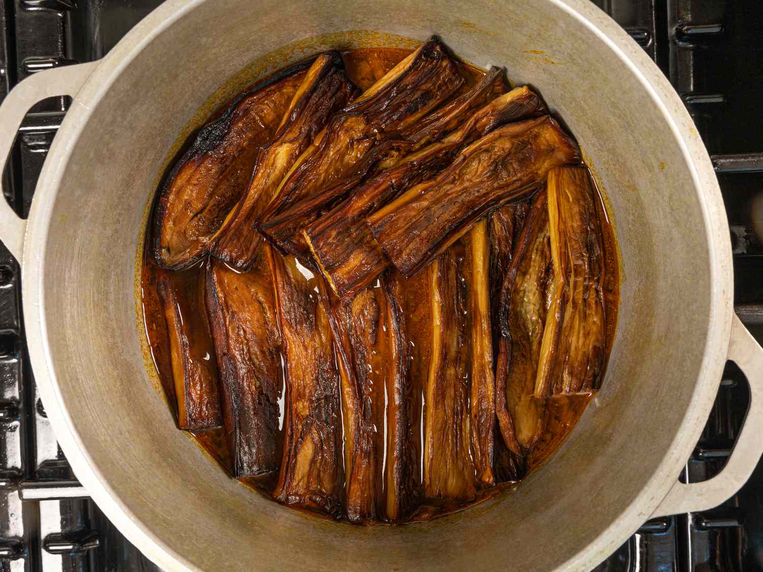 Overhead view of braise