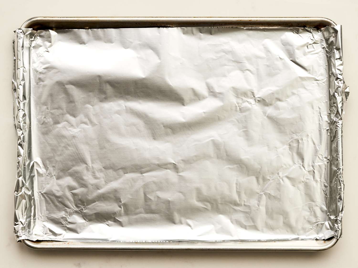 Tray covered with aluminum foil