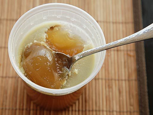 Thick gelatinous chilled broth