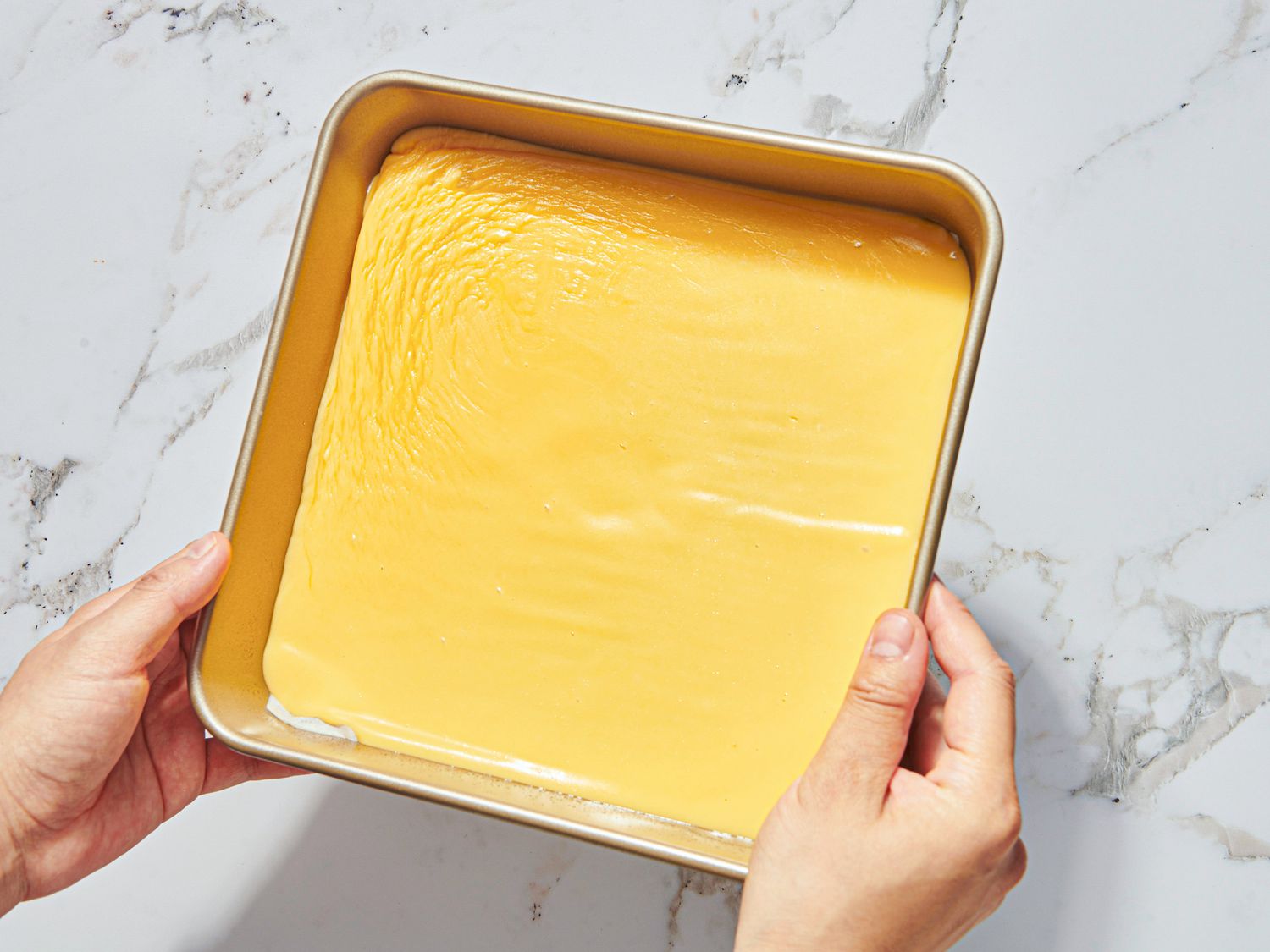 Overhead view of tilting cheese