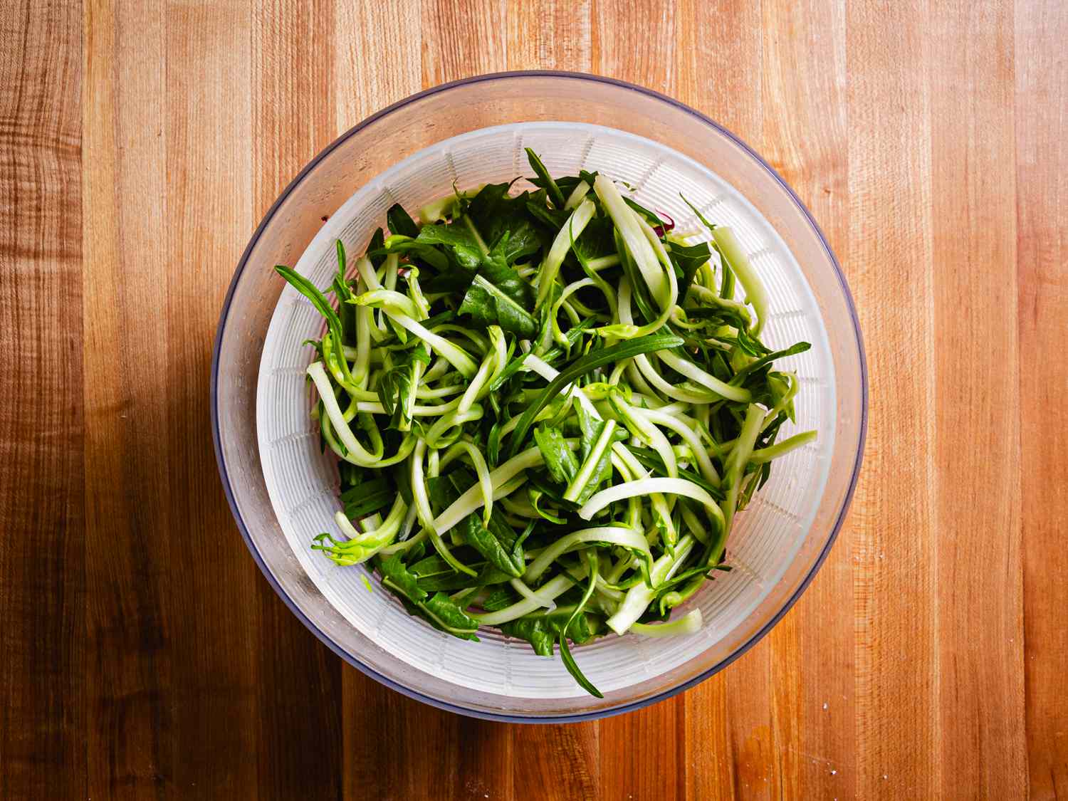 Punterelle in a salad spiner