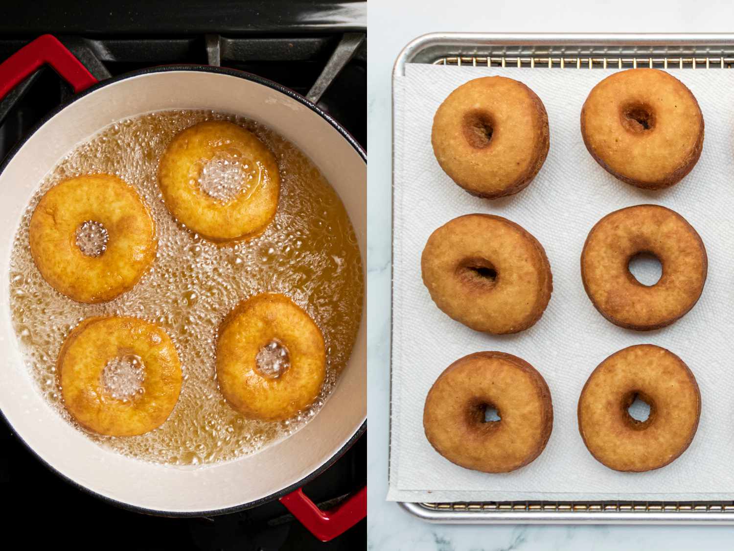 frying potato doughnuts