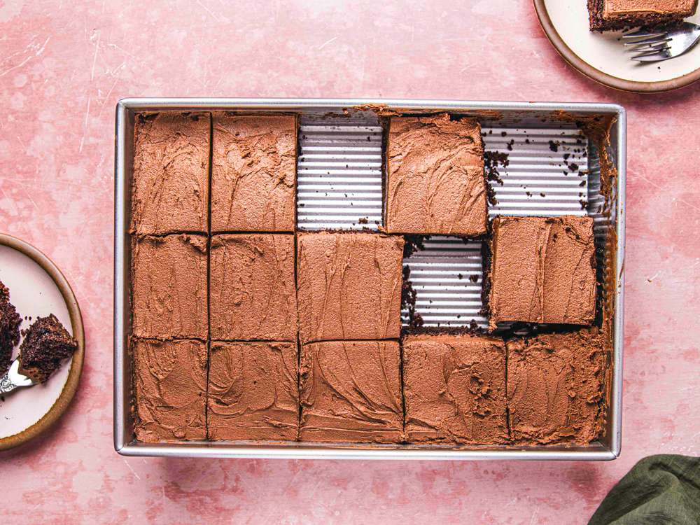 Overhead view of cake