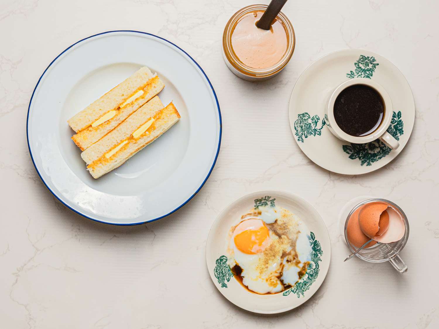 Overhead view of kaya toast