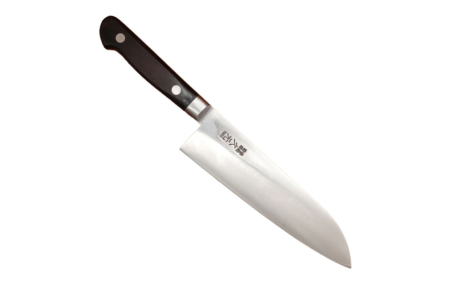 Morihei Hisamoto Hagane 185mm Santoku Carbon Steel Pakka Handle