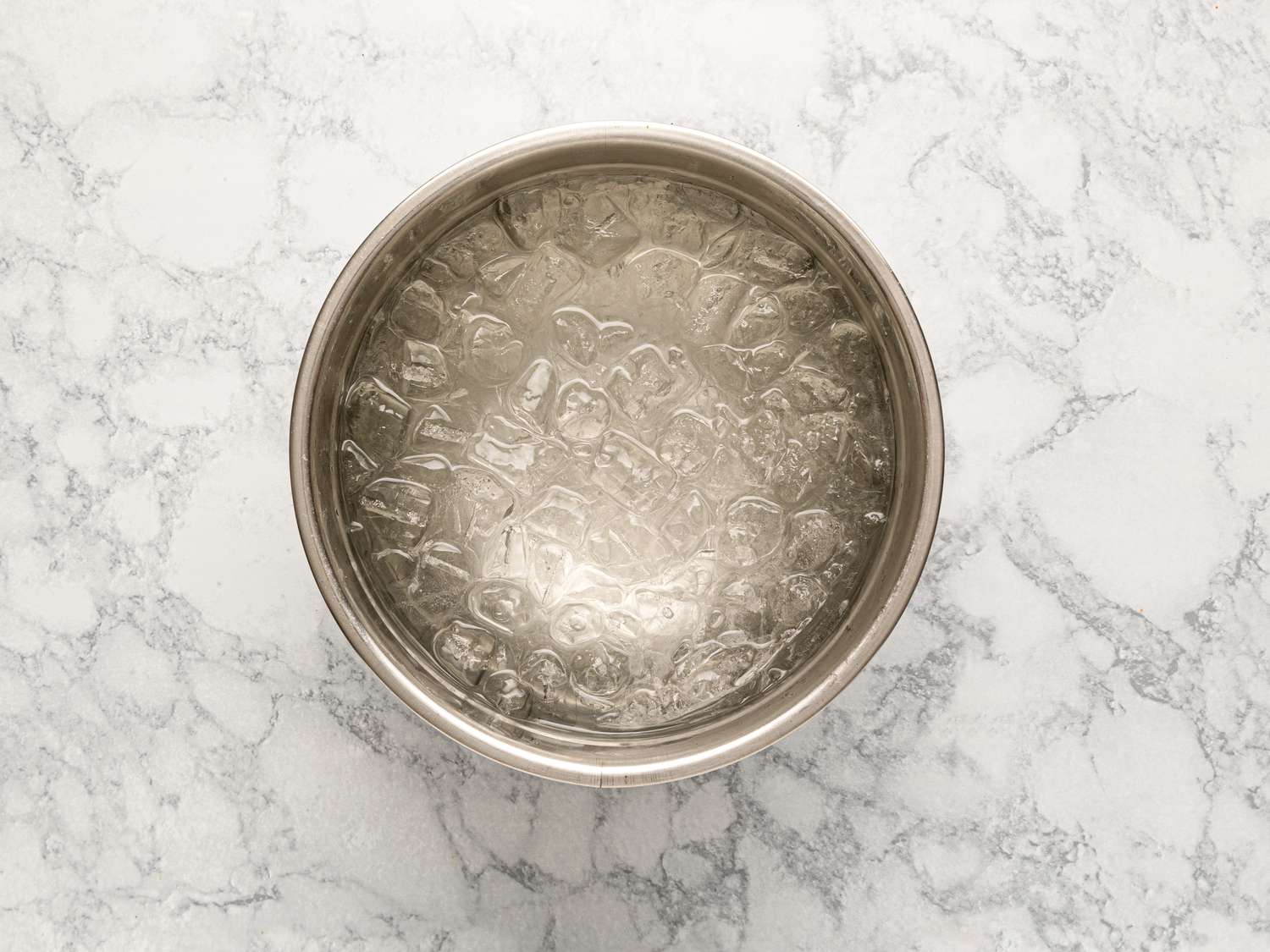 Overhead view of ice bowl