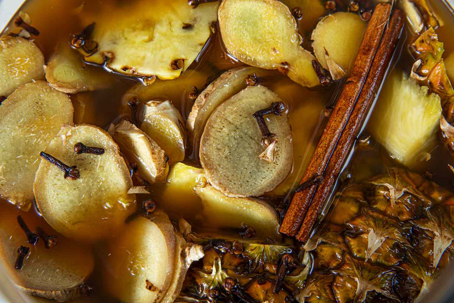 Overhead view of top of tepache 