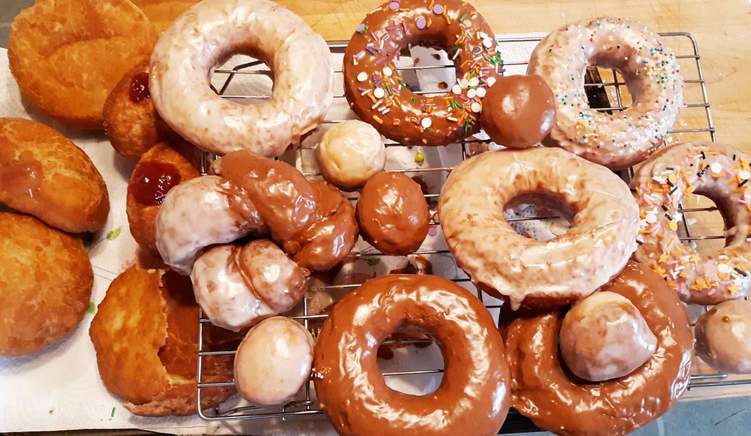 Pile of delicious-looking donuts