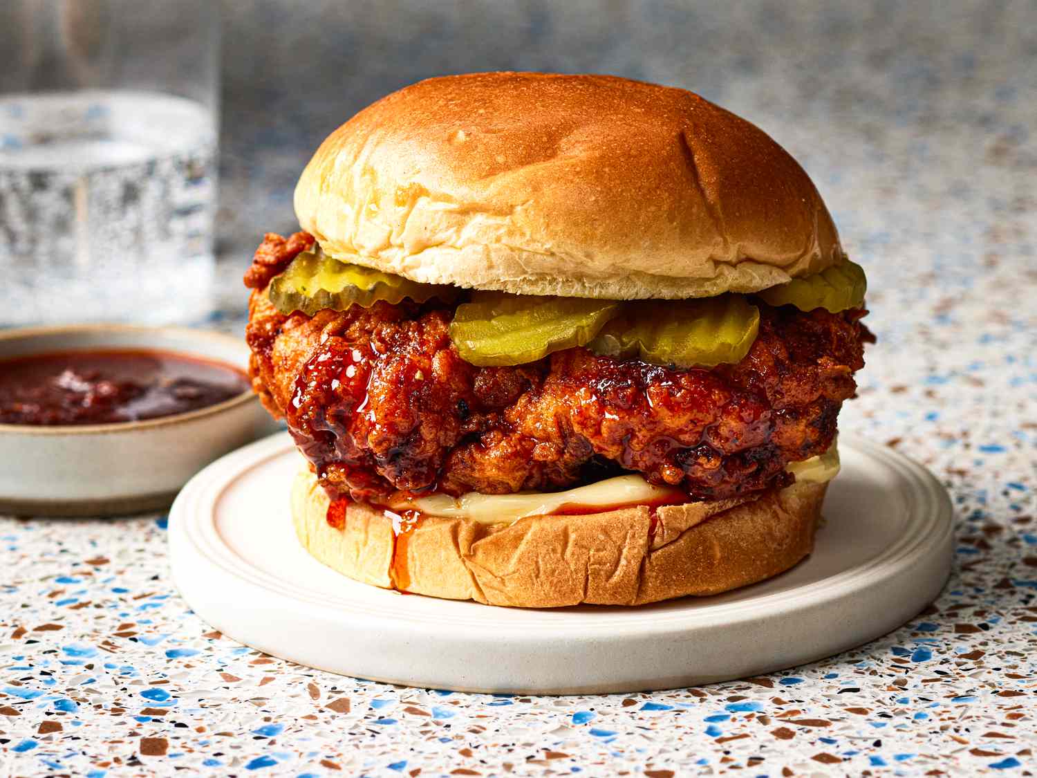 Side view of Nashville Hot Chicken Sandwich
